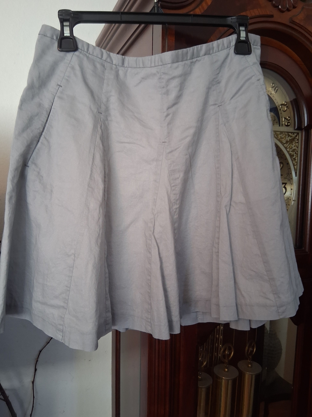 J. Crew 100% Cotton Light Gray Skirt with Hidden Zipper